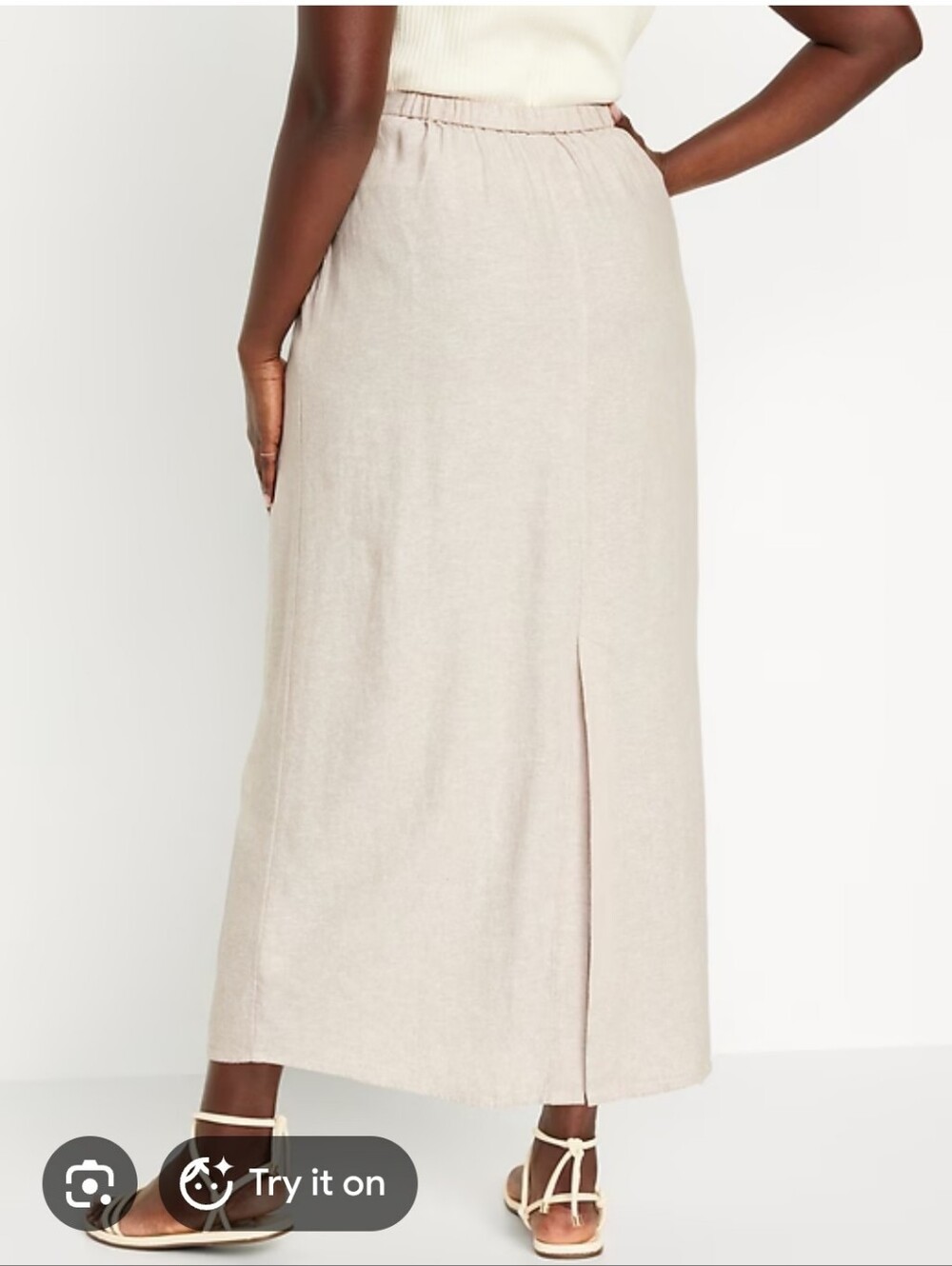 Old Navy Beige Linen Maxi Dress Size XS - Picture 2 of 8